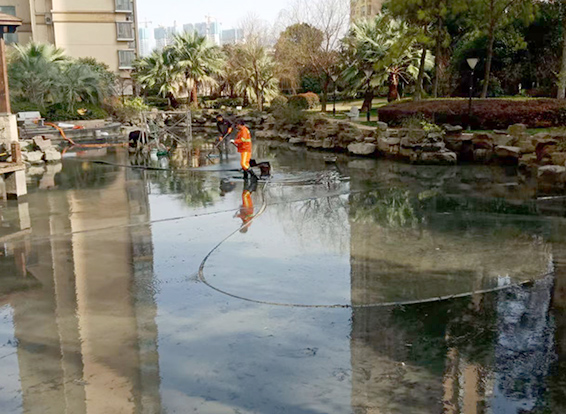 子长景观池淤泥清理